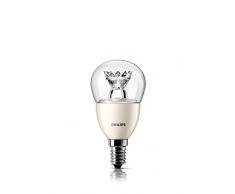 Philips Lustre Bombilla LED esférica transparente E14, 3 W, Translúcido y blanco