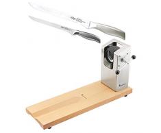 Bergner Masterpro con Set de Cuchillos Jamoneros de 20/25 cm en Acero Inoxidable, Madera, Cromado, Jamonero + 2 Cuchillos