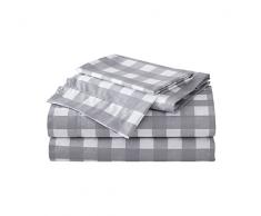 Eddie Bauer Home Sheets - Juego de Ropa de Cama de percal de algodÃ³n, crujiente y Fresco, Elegante decoraciÃ³n del hogar, Individual, a Cuadros de Lago