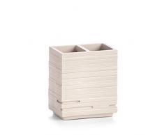 Zeller Soporte para Cepillo de Dientes Pizarra, polirresina, Beige, ca. 10, 1 x 6, 3 x 11, 5 cm