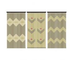JVL Tuscany - Cortina de Madera con Cuentas para Colgar, bambú, Verde, 90 x 180 cm