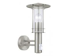 Eglo 30185 Outdoor wall lighting E27 60W Acero inoxidable - iluminación al aire libre (Outdoor wall lighting, Acero inoxidable, Acero inoxidable, IP44, Entrada, Cochera, Jardín, Patio, Transparente)