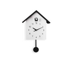 I-TOTALÂ® - Reloj de Cuco de Pared/Reloj de Cuco con Sonido de chirrido, 25x12x27 cm (Gris)