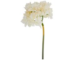 BETTER & BEST Q B&B Q BETTER & BEST Flor de Hortensia Artificial, pequeña, Color Blanco, Tela/Plástico, 36x15x15 cm