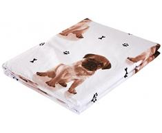 Pinzon Dreamscene – lujosamente suave Animal Pug funda de edredón juego de cama con fundas de almohada, blanco, doble