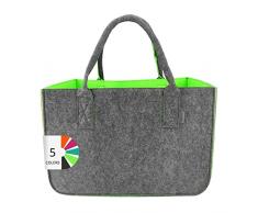 LEVIATAN Bolsa de Fieltro | Grande 30 Litros | Multifuncional | Bolsa de Compras XXL | Cesta Plegable | Bolsa de LeÃ±a | Cesta de Ropa | Bolsa de Juguetes | Verde Lima