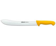 Arcos Cuchillo carnicero 12 pulgadas con Hoja Acero Inoxidable 300 mm, Cuchillo cocina profesional cortar carne, pescado y verduras, Mango ergonómico polioximetileno, Serie 2900, Color amarillo