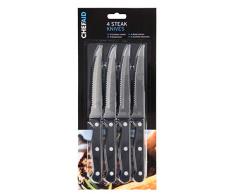 Chef Aid - Juego de Cuchillos (Acero Inoxidable, 4 Unidades), Color Negro