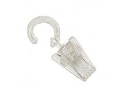 Gardinia - Gancho con Pinza (plástico ABS, 6 Unidades), Transparente