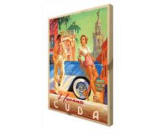 CCRETROILUMINADOS Havana Cuba Cuadro con Marco de Madera Retroiluminado, Metacrilato, Multicolor, 100 x 80