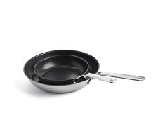 KitchenAid Set de Sartenes de Acero Inoxidable - 2 Piezas, 20 & 28 cm, Plateadas