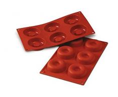 SF012 Molde de Silicona, 6 cavidades con Forma de savarin, Color Terracota