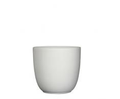 MICA Decorations tusca Maceta Cerámica para Indoor, cerámica, cerámica, Blanco Mate, 25 x 25 x 23 cm