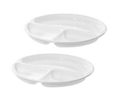 Westmark Plato de menú para microondas con 3 compartimentos, 2 unidades, Diámetro: 25 cm, Plástico, Blanco, 224022E3
