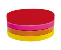 Zak Designs 1531-1800 Pop - Juego de 4 Posavasos (melamina, 10 cm), Multicolor