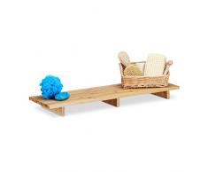 Relaxdays Estante para Ducha, Madera, Marrón, 22x70x6 cm