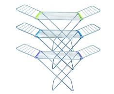 MSV 130085 - Tendedero ala, Aluminio/Acero/plÃ¡stico, 18 m, Verde/Azul/Morado