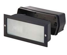 Velamp Brick Foco Empotrado para Camino Exterior: IP54. con portalámparas para Bombillas E27, Compatible con LED. Caja incorporada incluida, Negro