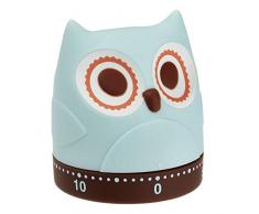 TFA Dostmann 38.1039 Reloj de cocina OWL, mecÃ¡nico, divertido temporizador de huevos, retro, plÃ¡stico engomado, 61 x 71 mm de largo x 61 mm de ancho x 71 mm de alto.