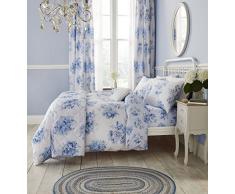 Catherine Lansfield Canterbury Floral poliéster fácil Cuidado Juego de Funda nórdica, Azul, King