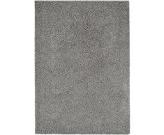 Benuta Swirls Shaggy - Alfombra de Pelo Largo (Fibra sintÃ©tica, sin sustancias nocivas), Fibra sintÃ©tica, Gris Oscuro, 80 x 150 cm