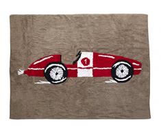 Aratextil Coches Alfombra Infantil, Algodón, Rojo, 120x160 cm