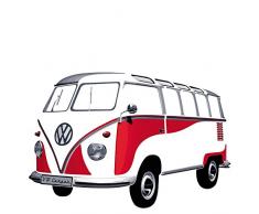 BRISA VW Collection - Volkswagen Furgoneta Hippie Bus T1 Van Pegatina de Pared Vintage de Vinilo (PVC), Tatuaje de Pared Autoadhesivo y Multi-partes, Decoración del Hogar/Casa/Idea de Regalo (Rojo)