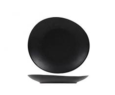 Cosy & Trendy Plato de postre VONGOLA Negro-22,2 X 20,3 Cm- Lote de 6