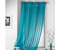 DOUCEUR dInterieur 140 x 260 cm color Sable Raye Malta anillos de cortina, turquesa
