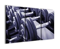 Stampe su Tela Cuadro, Workout Entrenamiento Lienzo Moderno de 3 Paneles ya enmarcados, Canvas, Listo para Colgar, 90x60cm