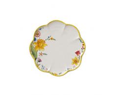 Villeroy & Boch Spring Awakening Plato para Desayuno o postres, Porcelana, Multicolor, Plato de Desayuno,Blanco/Colorido, 22 cm