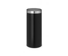 Brabantia Touch Bin Cubo de Basura, 30 L, Anti-Huellas, Tapa Acero Mate, Inoxidable, Negro, 32 x 29.5 x 72 cm