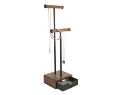Umbra 299269-048 JoyerÃa de Exterior Tipo Pilar de diseño Moderno con Forma de árbol de Deslizamiento para, de Joyas, Relojes de Soporte para Cadenas de /, de Colour Negro y Madera de Nogal