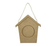 Decopatch Papel maché Marco de casa para pájaros, marrón