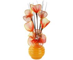 Flourish 791995-813 Mini Swirl - Par de jarrones con flores artificiales, 32 cm, Naranja