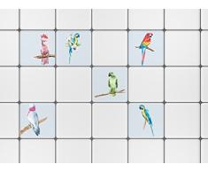 Plage Loros DecoraciÃ³n Adhesiva para Azulejos, Vinilo, Multicolor, 15x15 cm, 6 Unidades