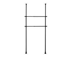 Wenko Barra para ropa Herkules set de 2, complemento del sistema telescópico a juego de metal para armarios vestidores o como perchero, incl. soportes de plástico, extensible hasta 120 cm, negro