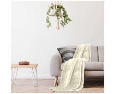 Gaveno Cavalia Super Suave Piel sintética Forro Polar Manta (Plain, Crema, Single, 127 x 152 cm, poliéster, Crema, Doublé