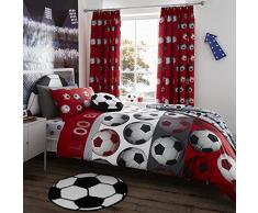 Catherine Lansfield FÃºtbol Hometextiles, Ropa de Cama, AlgodÃ³n, Rojo, 135 x 200 cm + 80 x 80 cm