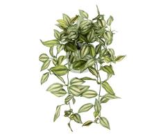 Atrapador de tradescantia artificial con maceta, planta artificial Tradescantia colgante decorativa para plantas colgantes, guirnalda de plantas, semÃ¡foro, planta de interior, planta trepadora hiedra