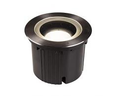SLV luminaria empotrable de suelo DASAR® 270 / Foco led para terraza, proyector de exterior, lámpara de suelo para exteriores / IP65/IP67 3000K 30 W 2500lm negro 38 grados