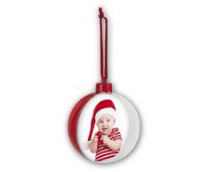ZEP Photo Snow Flake Big Red - Adorno con foto para árbol de Navidad, acrílico, color rojo