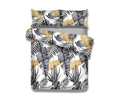 AmeliaHome Averi - Juego de Ropa de Cama (4 Piezas, algodón, 2155 x 220 cm y 80 x 802), Color Blanco y Grafito