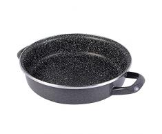 MAGEFESA K2 gransasso Molde para Horno 24 cm de Acero esmaltado, Antiadherente bicapa Reforzado, Color Efecto Espejo Exterior. Apto para Todo Tipo de cocinas, incluida inducción, Gris Moteado