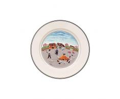 Villeroy & Boch Design Naif Plato de Desayuno Granja avÃcola de Diseño Clásico con Alegre decoración, Porcelana, Gris, 21 cm