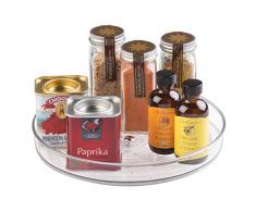 iDesign Plato giratorio para la cocina, pequeño organizador de armarios de plástico libre de BPA, especiero giratorio para guardar especias y tarros en la despensa, transparente