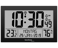 Technoline WS 8016 - Reloj de Pared inalÃ¡mbrico con indicador de Temperatura, Color Negro, 225 x 143 x 24 mm