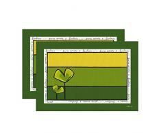 EGAN paf63/07Â V Juego de manteles Individuales, Tela, Verdes, 2Â Unidad