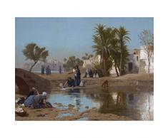 Jean Leon Gerome Fellah Women Drawing Water Painting Premium Wall Art Canvas Print 18X24 Inch Mujer Dibujo Agua Pintura pared