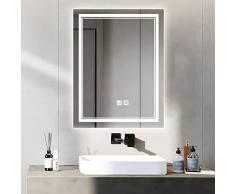 Espejo de baÃ±o con iluminaciÃ³n LED, 50 x 70 cm, Espejo de Pared para Cuarto de baÃ±o con Interruptor tÃ¡ctil, Regulable, sin Niebla, bajo Consumo